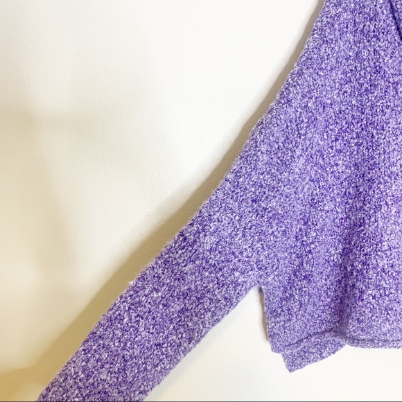 NWT Free People Grape Hyacinth BFF Cowl Neck Knit Sweater Medium - Picture 7 of 12